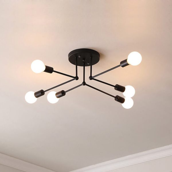 Industrial Concise Linear 6/8-Light Semi-Flush Mount Lighting - Image 6