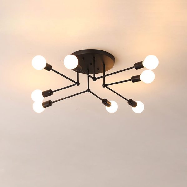 Industrial Concise Linear 6/8-Light Semi-Flush Mount Lighting - Image 2