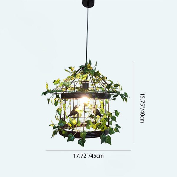 Retro Creative Plant Birdcage 1-Light Pendant Light - Image 6