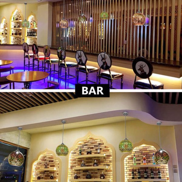 Modern Creative 3D Colorful Fireworks Glass 1-Light Dome Pendant Light - Image 17