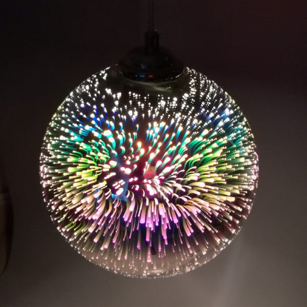 Modern Creative 3D Colorful Fireworks Glass 1-Light Dome Pendant Light - Image 15