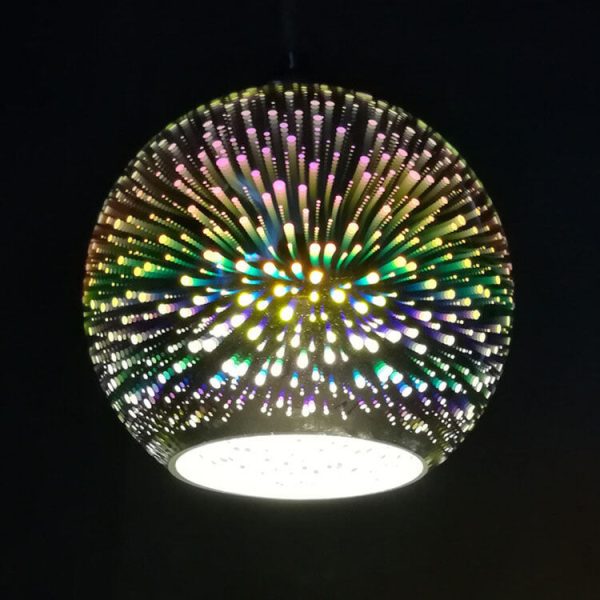 Modern Creative 3D Colorful Fireworks Glass 1-Light Dome Pendant Light - Image 13