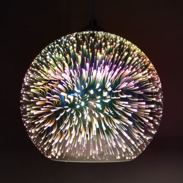Modern Creative 3D Colorful Fireworks Glass 1-Light Dome Pendant Light - Image 14