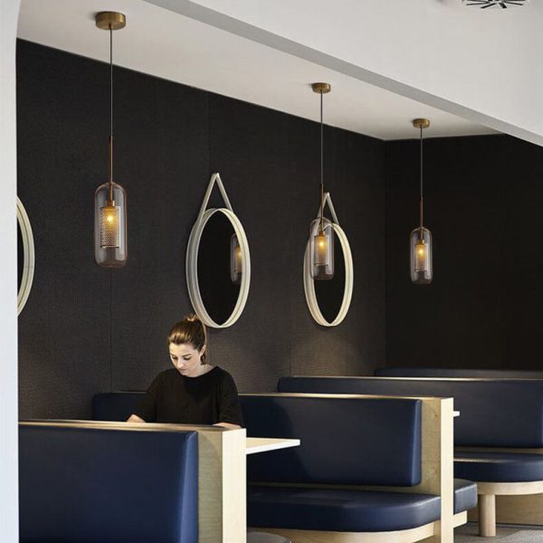 Clear Glass 1-Light Cylindrical Pendant Light - Image 3