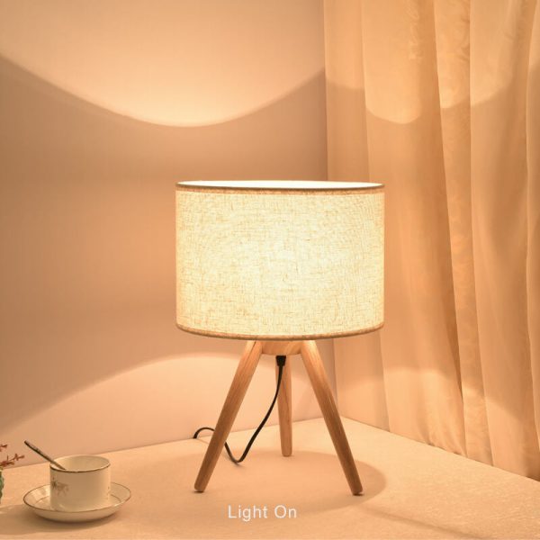 Modern Fabric Wooden 1-Light Table Lamps - Image 8