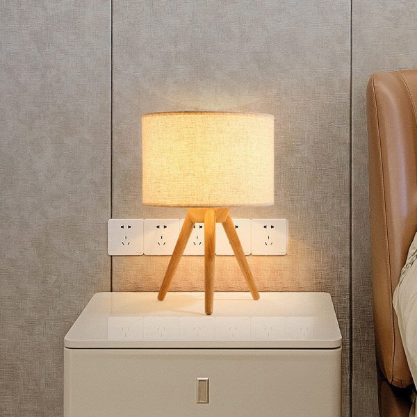 Modern Fabric Wooden 1-Light Table Lamps - Image 4