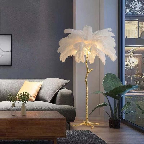 O'Moore Nordic Luxury Unique Ostrich Feather Floor Lamp/Table Lamp - Image 3