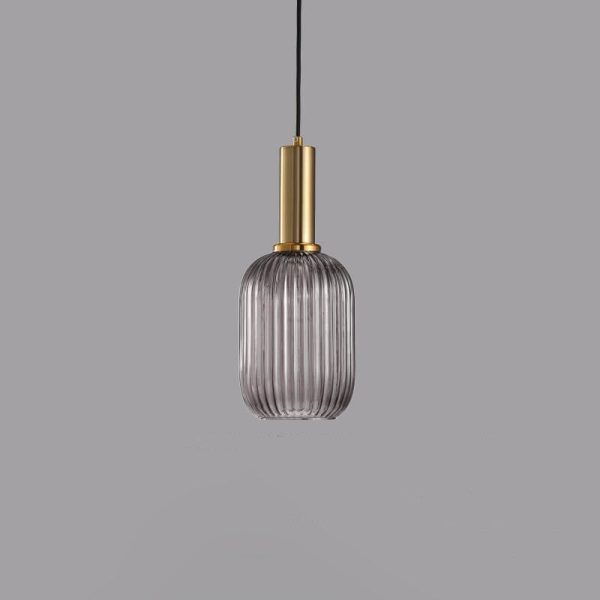 Minimalist Striped Glass Lantern 1-Light Pendant Light - Image 10