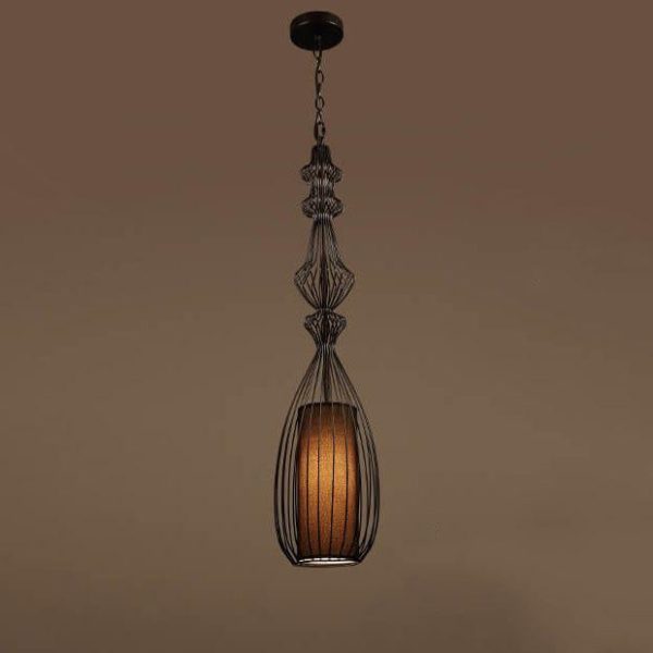 Industrial Retro Metal Birdcage 1-Light Lantern Pendant Light - Image 12