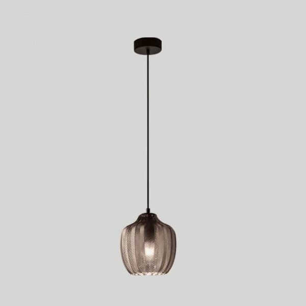 Nordic Textured Wavy Glass 1-Light Barrel Pendant Light - Image 10