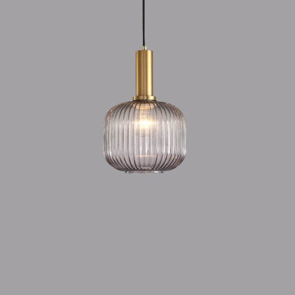 Minimalist Striped Glass Lantern 1-Light Pendant Light - Image 13