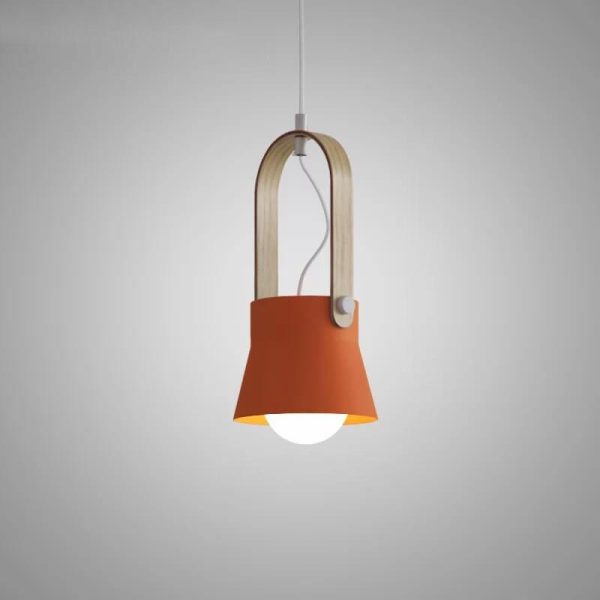 Modern Nordic 1-Light Dome Wood Carrying Handle Pendant Light - Image 22
