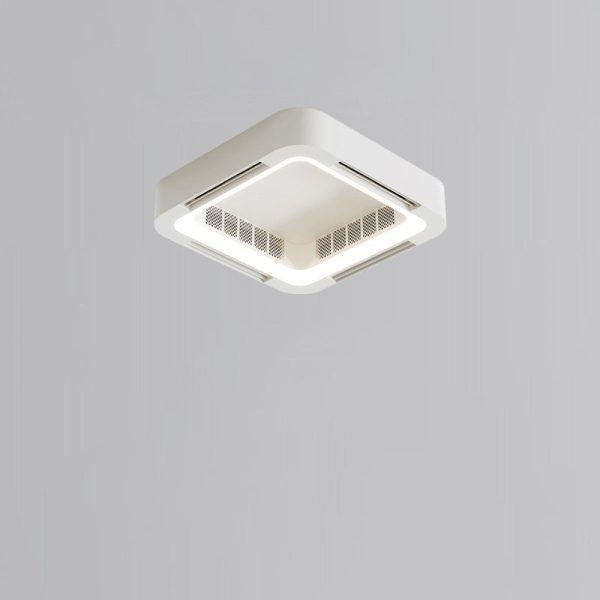 Modern Simplicity ABS Acrylic Hardware Square LED Flush Mount Ceiling Bladeless Fan Light For Bedroom - Image 13