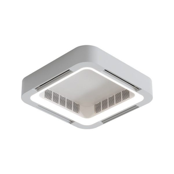 Modern Simplicity ABS Acrylic Hardware Square LED Flush Mount Ceiling Bladeless Fan Light For Bedroom - Image 14