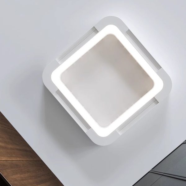 Modern Simplicity ABS Acrylic Hardware Square LED Flush Mount Ceiling Bladeless Fan Light For Bedroom - Image 11
