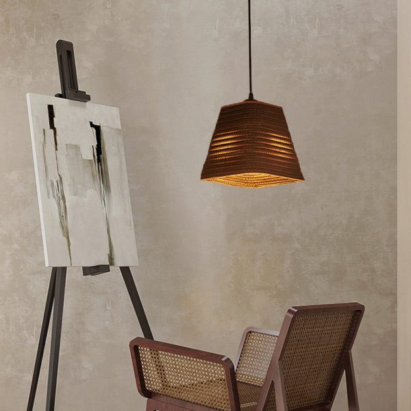 Contemporary Retro Paper Elliptic Spherical Bell Trapezoid Semicircle Polygonal 1-Light Pendant Light For Dining Room - Image 24