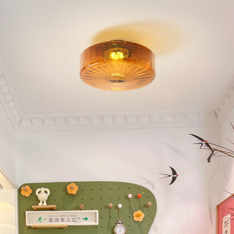 BS-Light-LD00005-4-6f1fbcf3-e224-482b-9f26-74ed75388664.jpg Traditional Rustic Iron Glass Round LED Semi-Flush Mount Ceiling Light For Living Room Or Bedroom - Image 1