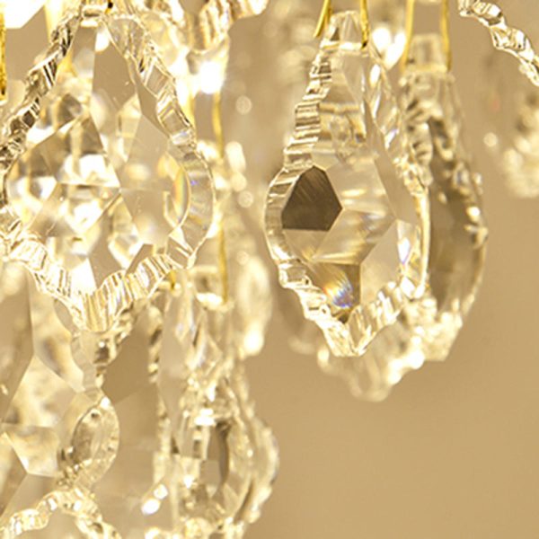 Modern Luxury Iron Crystal Branch 1-Light Semi-Flush Mount Ceiling Light For Living Room - Image 5