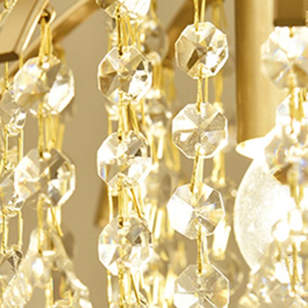 Modern Luxury Iron Crystal Branch 1-Light Semi-Flush Mount Ceiling Light For Living Room - Image 6