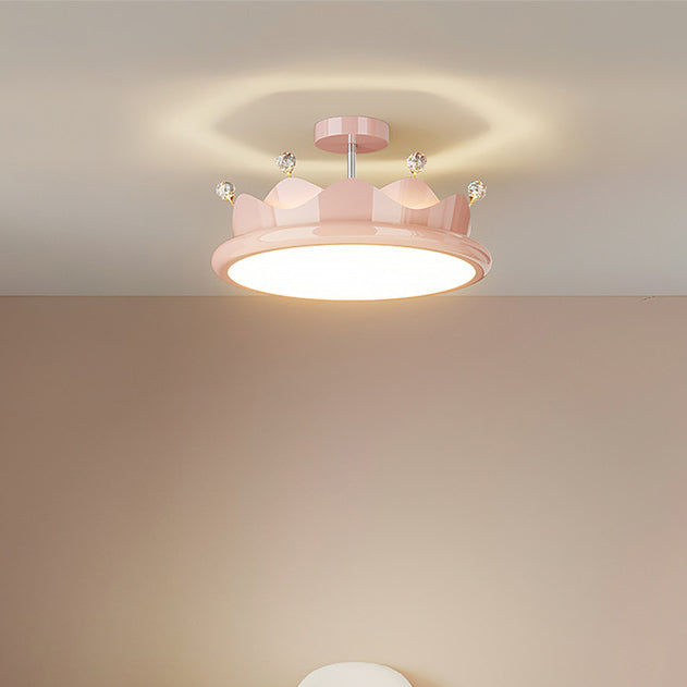 BS-Lighting-AC04494-6.jpg Contemporary Creative Iron Crystal PE Round Crown LED Semi-Flush Mount Ceiling Light For Bedroom - Image 1