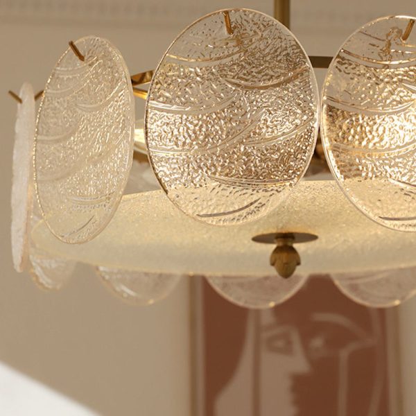 Traditional French Iron Glass Round 5/6/8-Light Semi-Flush Mount Ceiling Light For Living Room - Image 7