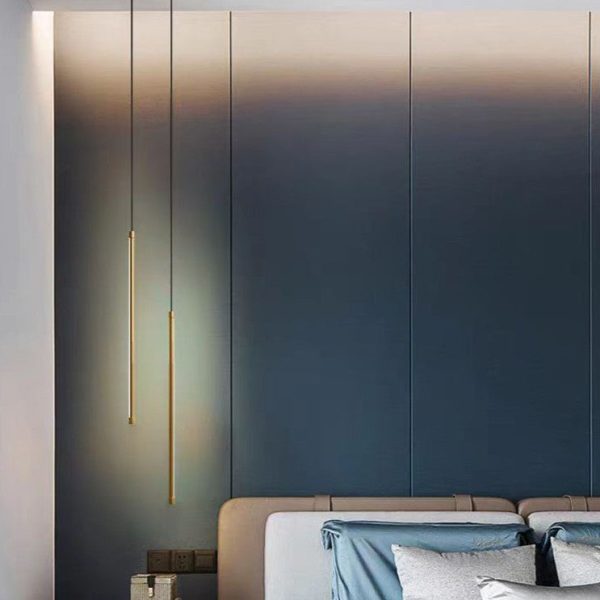 Modern Minimalist Aluminum Silicone Cylinder LED Pendant Light For Bedroom - Image 7