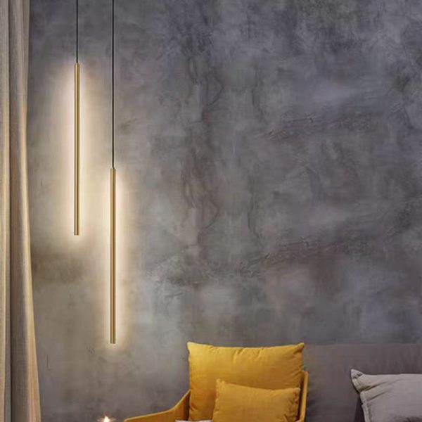 Modern Minimalist Aluminum Silicone Cylinder LED Pendant Light For Bedroom - Image 10