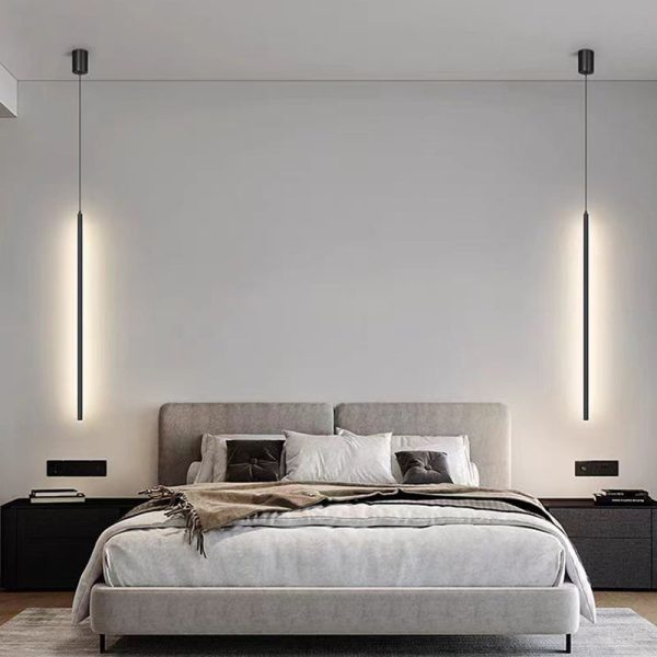 Modern Minimalist Aluminum Silicone Cylinder LED Pendant Light For Bedroom - Image 3