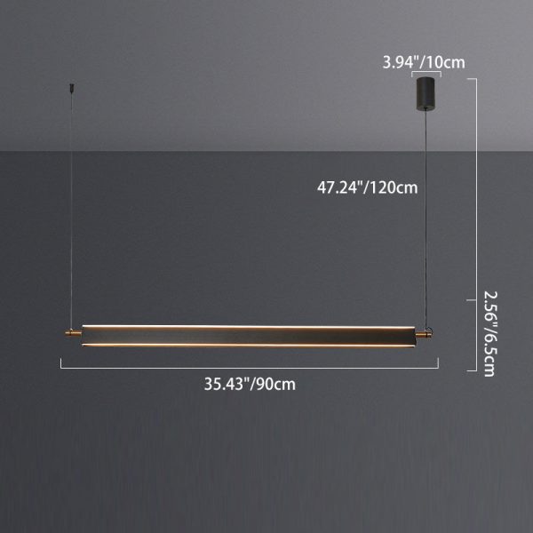 Modern Minimalist Metal PMMA Rectangle LED Island Light Chandelier For Dining Room - Image 5