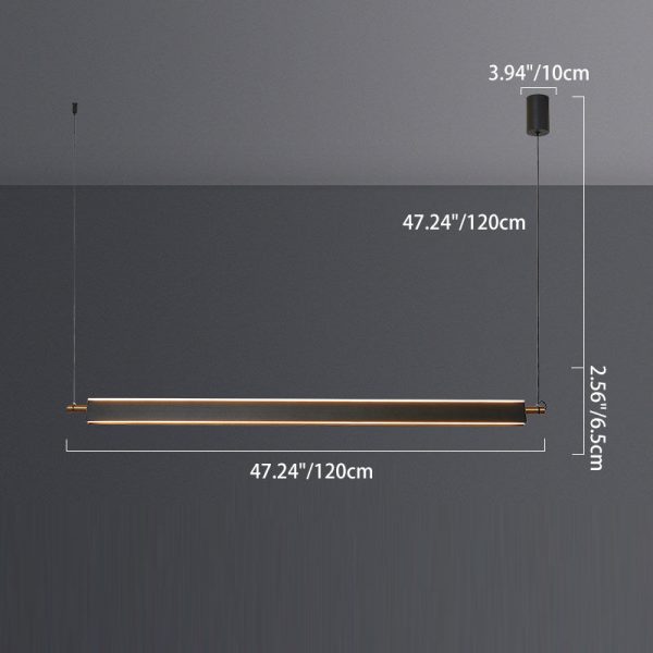 Modern Minimalist Metal PMMA Rectangle LED Island Light Chandelier For Dining Room - Image 6