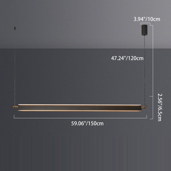 Modern Minimalist Metal PMMA Rectangle LED Island Light Chandelier For Dining Room - Image 4