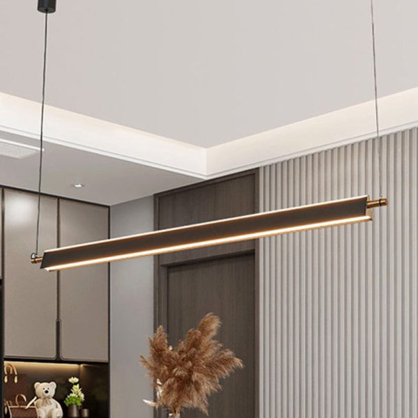 Modern Minimalist Metal PMMA Rectangle LED Island Light Chandelier For Dining Room - Image 3