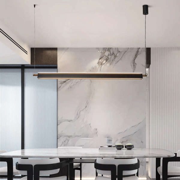 Modern Minimalist Metal PMMA Rectangle LED Island Light Chandelier For Dining Room - Image 2