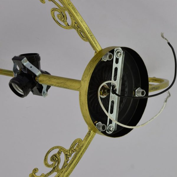 Traditional Tiffany Iron & Stained Glass Heart Dome Floral Pattern 3-Light Semi-Flush Mount Ceiling Light For Living Room - Image 6