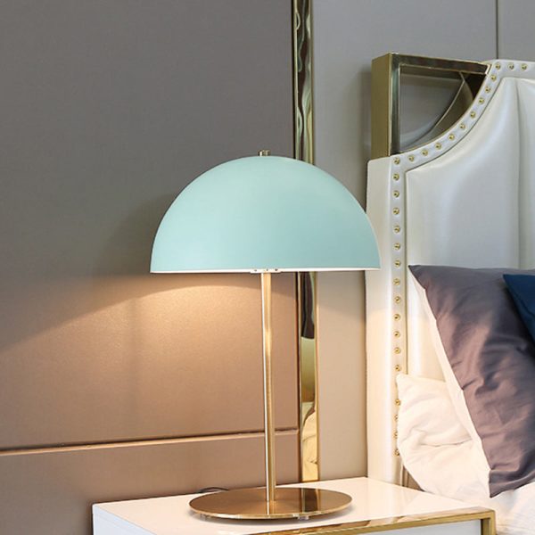 Modern Minimalist Iron Dome-Shaped 1-Light Table Lamp For Bedroom - Image 3