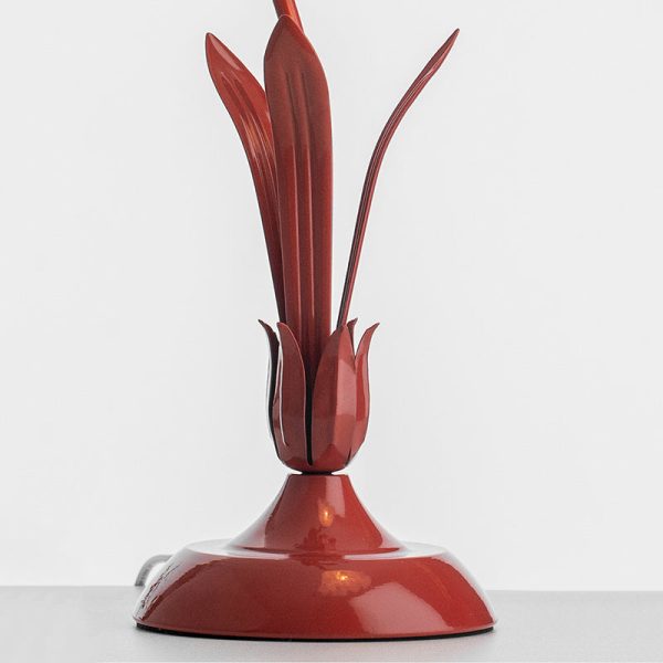 Traditional Chinese Iron Glass Floral Shade 1-Light Table Lamp For Bedroom - Image 7