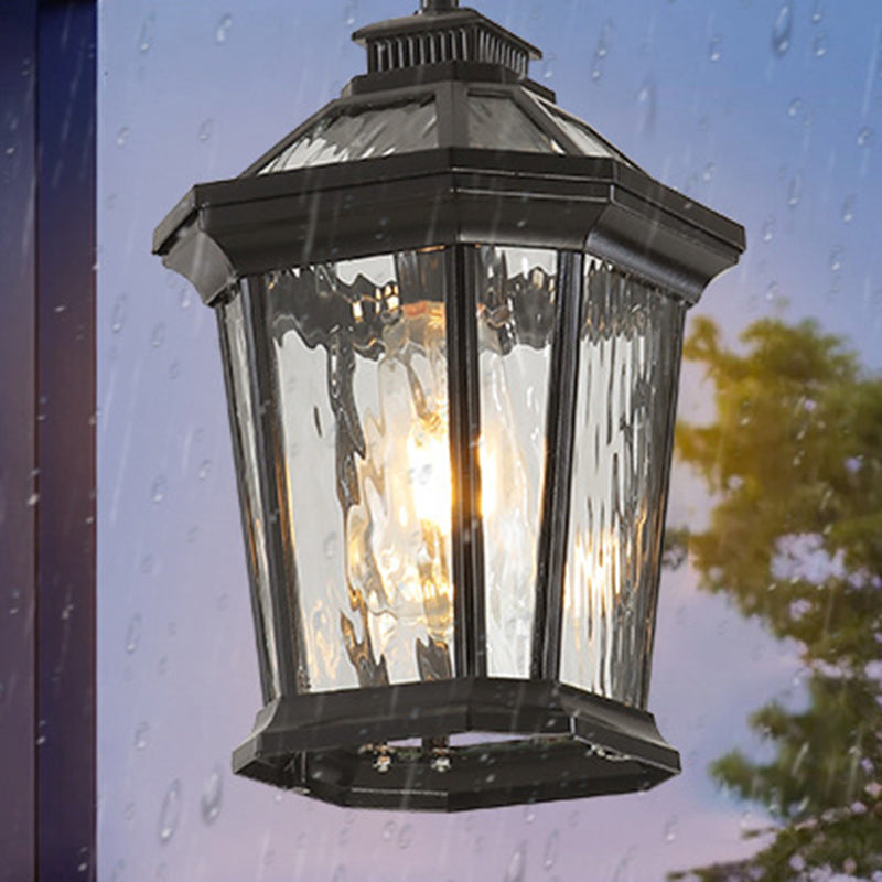 BS-Lighting-AC04595-5-d9c6ef77-3081-4c28-8465-bc0376a44ad7.jpg Traditional Vintage Aluminum & Ripple Glass Octagonal 1-Light Pendant Light For Outdoor Patio - Image 3