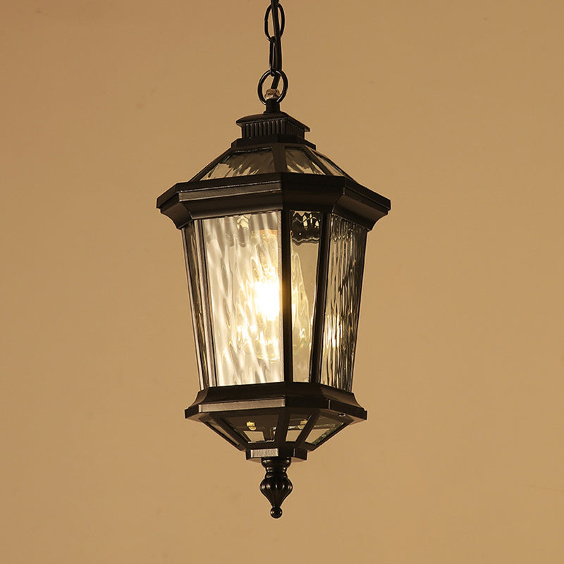 BS-Lighting-AC04595-6.jpg Traditional Vintage Aluminum & Ripple Glass Octagonal 1-Light Pendant Light For Outdoor Patio - Image 13