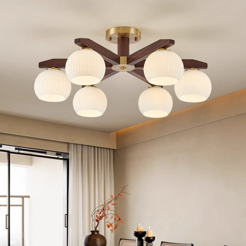BS-Lighting-AC04615-19.jpg Traditional Chinese Copper Wood Glass Branch Globe Cylinder 5/6/8/10 Light Semi-Flush Mount Ceiling Light For Living Room - Image 1