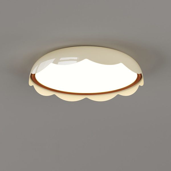 Modern Minimalist Iron & PE Wave Pattern LED Flush Mount Ceiling Light For Bedroom - Image 18