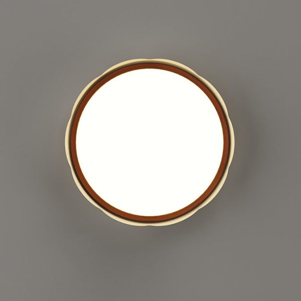 Modern Minimalist Iron & PE Wave Pattern LED Flush Mount Ceiling Light For Bedroom - Image 8