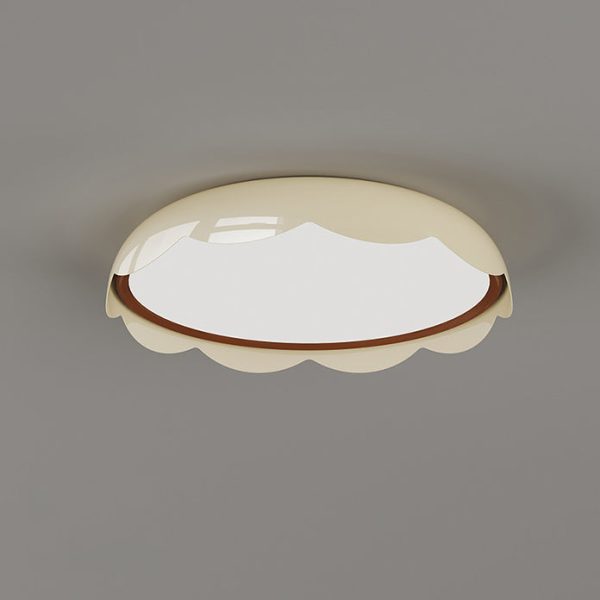 Modern Minimalist Iron & PE Wave Pattern LED Flush Mount Ceiling Light For Bedroom - Image 19