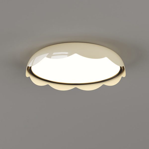 Modern Minimalist Iron & PE Wave Pattern LED Flush Mount Ceiling Light For Bedroom - Image 20