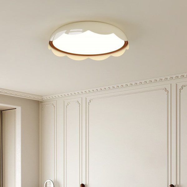 Modern Minimalist Iron & PE Wave Pattern LED Flush Mount Ceiling Light For Bedroom - Image 13