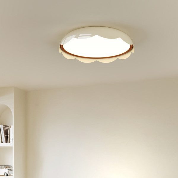 Modern Minimalist Iron & PE Wave Pattern LED Flush Mount Ceiling Light For Bedroom - Image 14