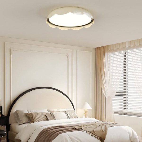 Modern Minimalist Iron & PE Wave Pattern LED Flush Mount Ceiling Light For Bedroom - Image 15
