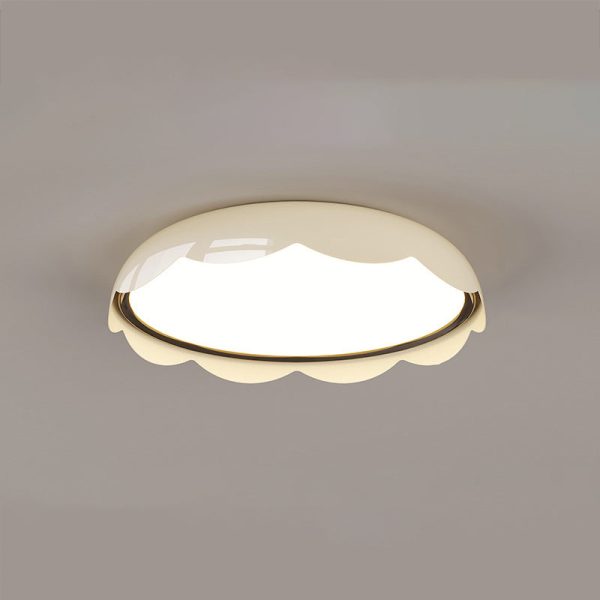 Modern Minimalist Iron & PE Wave Pattern LED Flush Mount Ceiling Light For Bedroom - Image 16