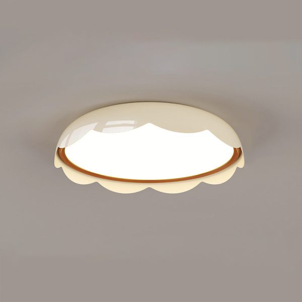 Modern Minimalist Iron & PE Wave Pattern LED Flush Mount Ceiling Light For Bedroom - Image 17