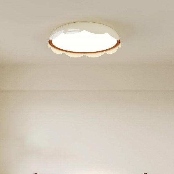 Modern Minimalist Iron & PE Wave Pattern LED Flush Mount Ceiling Light For Bedroom - Image 11