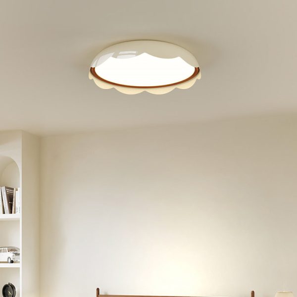 Modern Minimalist Iron & PE Wave Pattern LED Flush Mount Ceiling Light For Bedroom - Image 12